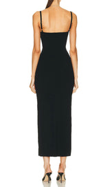 CUTOUT SIDE DETAIL MIDI DRESS IN BLACK Dresses styleofcb 