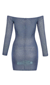 SKY BLUE OFF SHOULDER MINI DRESS styleofcb 