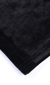 BLACK VELVET PATCHWORK LACE HALTER MAXI DRESS styleofcb 