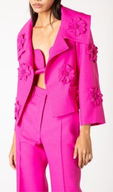 FLORAL TWO-PIECE JACKET DRESS IN RED DRESS STYLE OF CB 