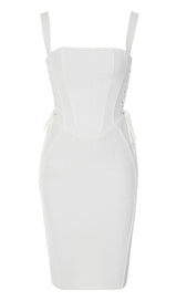 STRAPY HIP WRAP MIDI DRESS IN WHITE-styleofcb