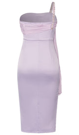 SATIN CRYSTAL MIDI DRESS IN LILAC GRAY DRESS styleofcb 
