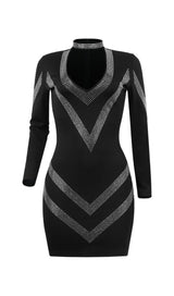 BANDAGE DIAMOND MINI DRESS IN BLACK Dresses styleofcb 