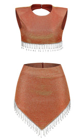 TWO-PIECE MINI DRESS IN GREEN DRESSES styleofcb XS ORANGE 