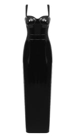 BANDEAU WAIST-TIGHTENING MAXI DRESS IN BLACK DRESS styleofcb 