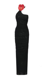PERSPECTIVE WAIST-TIGHTENING MAXI DRESS IN BLACK DRESS styleofcb 