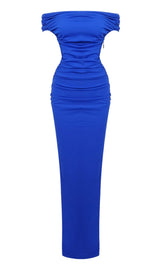 SPLIT SATIN CORSET DRESS IN BLUE DRESS styleofcb 