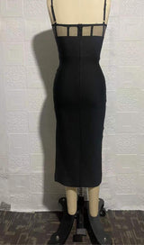 SPLIT MIDI DRESS IN BLACK Dresses styleofcb 