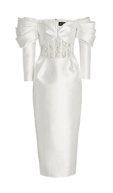 STRAPLESS LACE MIDI DRESS Dresses styleofcb XS WHITE 