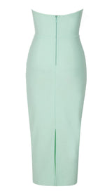 STRAPLESS CORSET MIDI DRESS IN SEAFOAM GREEN DRESS styleofcb 