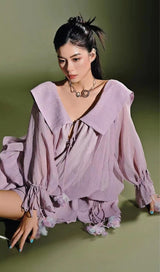 LACE COLD-SHOULDER MINI DRESS IN PURPLE styleofcb 