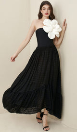 EXAGGERATED 3D FLOWER ONE PIECE SWIMSUIT IN BLACK styleofcb 