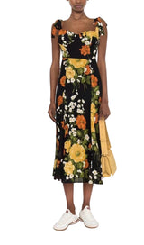 FLORAL-PRINT TIE STRAP DRESS IN LUISA DRESS STYLE OF CB 