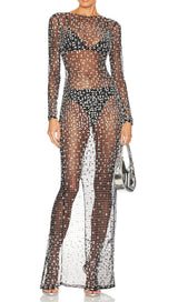 SEQUIN LACE PERSPECTIVE DRESS IN BLACK DRESS styleofcb 