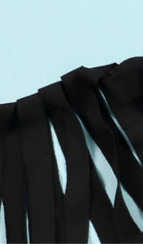 POLYESTER IRON-ON HALTER SLEEVELESS ONE STEP DRESS IN BLACK styleofcb 