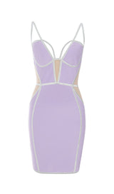 BANDAGE MESH MINI DRESS IN PURPLE Dresses styleofcb 