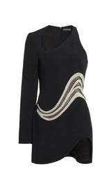 WAVE ONE-SHOULDER MINI DRESS styleofcb 