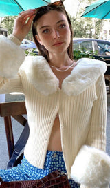 BEIGE WOOL COLLAR KNIT TOP styleofcb 