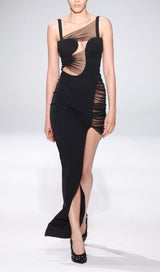 IRREGULAR BANDAGE MIDI DRESS IN BLACK DRESS styleofcb 