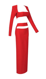 RED TWO PIECES BANDAGE SET styleofcb 