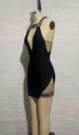 CRYSTAL DEEP V BANDAGE MINI DRESS Dresses styleofcb 