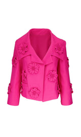 FLORAL TWO-PIECE JACKET DRESS IN RED DRESS STYLE OF CB 