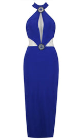 CUTOUT HALTER DRESS IN BLUE Dresses styleofcb 