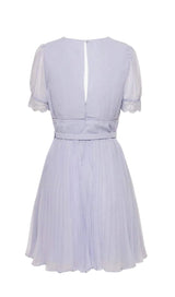 PLEATED CHIFFON MINI DRESS IN LAVENDER styleofcb 