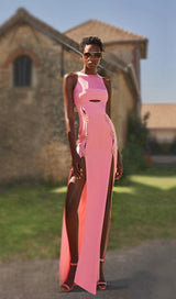 STRAPLESS CUT OUT MAXI DRESS IN PINK styleofcb 