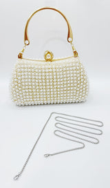 RHINESTONE PEARL BEADED CLUTCH