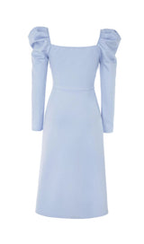 BOWKNOT BUBBLE SLEEVE DRESS IN BABY BLUE styleofcb 