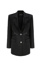 LONG SLEEVES LACE BLAZER Jackets styleofcb BLACK S 