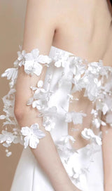 FLORAL 3D APPLIQUÉS SATIN MAXI DRESS Dresses styleofcb 