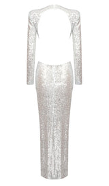 SEQUINN CUTOUT MAXI DRESS IN METALLIC DRESS styleofcb 