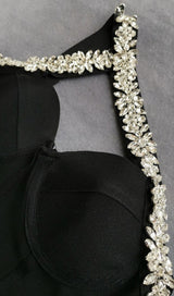 BLACK CRYSTAL STRAPS CROSET DRESS styleofcb 
