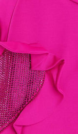 HEART EMBELLISHED SEQUIN MINI DRESS IN PINK DRESS STYLE OF CB 