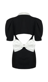 BOW CUT OUT JACKET DRESS IN BLACK DRESS STYLE OF CB 