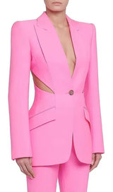 CUTOUT BLAZER SUIT IN PINK styleofcb 