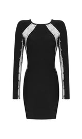 LACE PATCHWORK SEXY DRESS IN BLACK styleofcb 