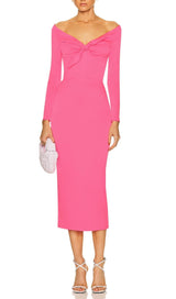 PINK BOW BANDAGE MIDI DRESS styleofcb 