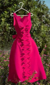 PINK BOWKNOT STRAPPY MIDI DRESS Oh CICI 