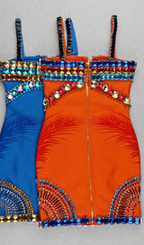 EMBELLISHMENT BANDAGE DRESS IN ORANGE Dresses styleofcb 