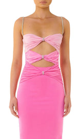 GRADIENT PINK HOLLOW OUT MAXI DRESS styleofcb 