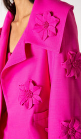 FLORAL TWO-PIECE JACKET DRESS IN RED DRESS STYLE OF CB 