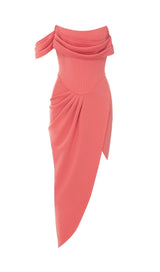 ONE SHOULDER CORSET MIDI DRESS styleofcb 