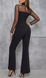 MESH STITCHED CROSS-TIE JUMPSUIT IN BLACK styleofcb 