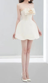 BOW DECORATIVE BANDEAU DRESS SET IN CHAMPAGNE styleofcb 