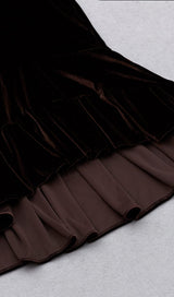 VELVET STRAPPY HOLLOW BACK FISHTAIL DRESS IN COFFEE styleofcb 