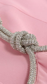 LONG SLEEVES V NECK MINI DRESS IN PINK styleofcb 