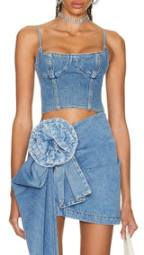 MOICU DENIM CROPPED CAMI TOP styleofcb 